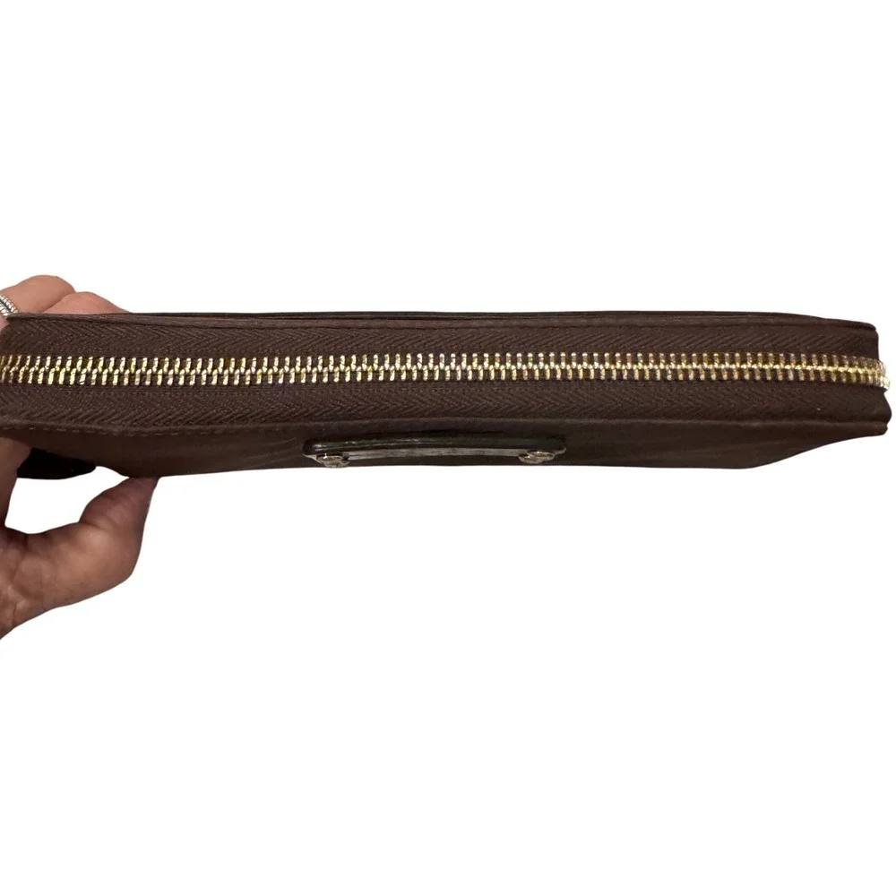 Kate‎ Spade New York Brown Nylon Zip Around Wallet Organizer preloved